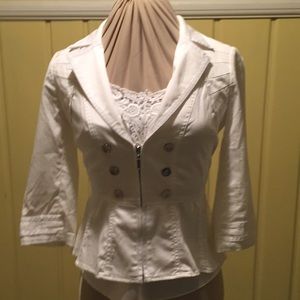 WHBM white jacket size 6